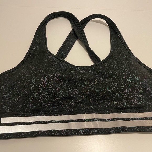 Zyia Active Black Reflective Mirage Light and Tight Cross Strap Sports Bra XL - Picture 4 of 6